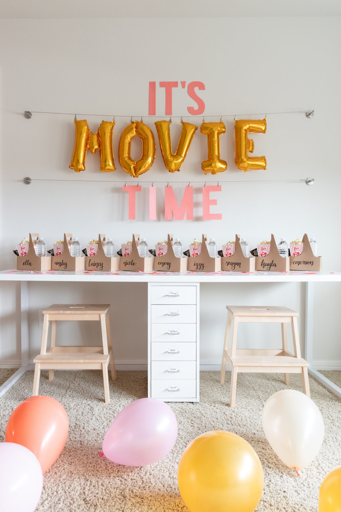 movie party decor, movie themed birthday party