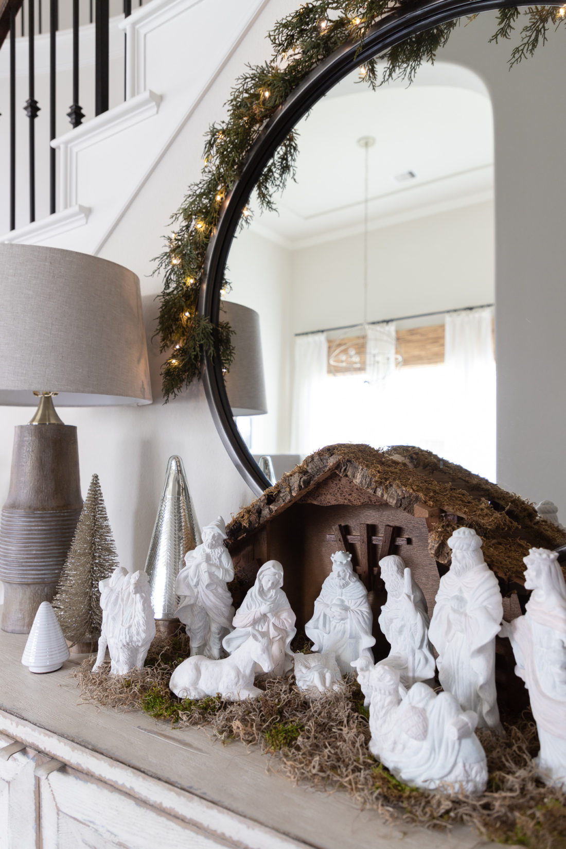white nativity scene